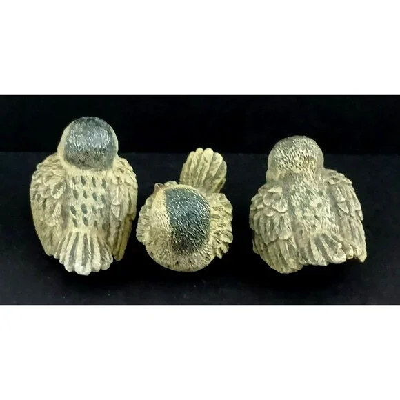 3 Mini Birds Figurine Cute Window Shelf Decoration Resin - Picture 5 of 12